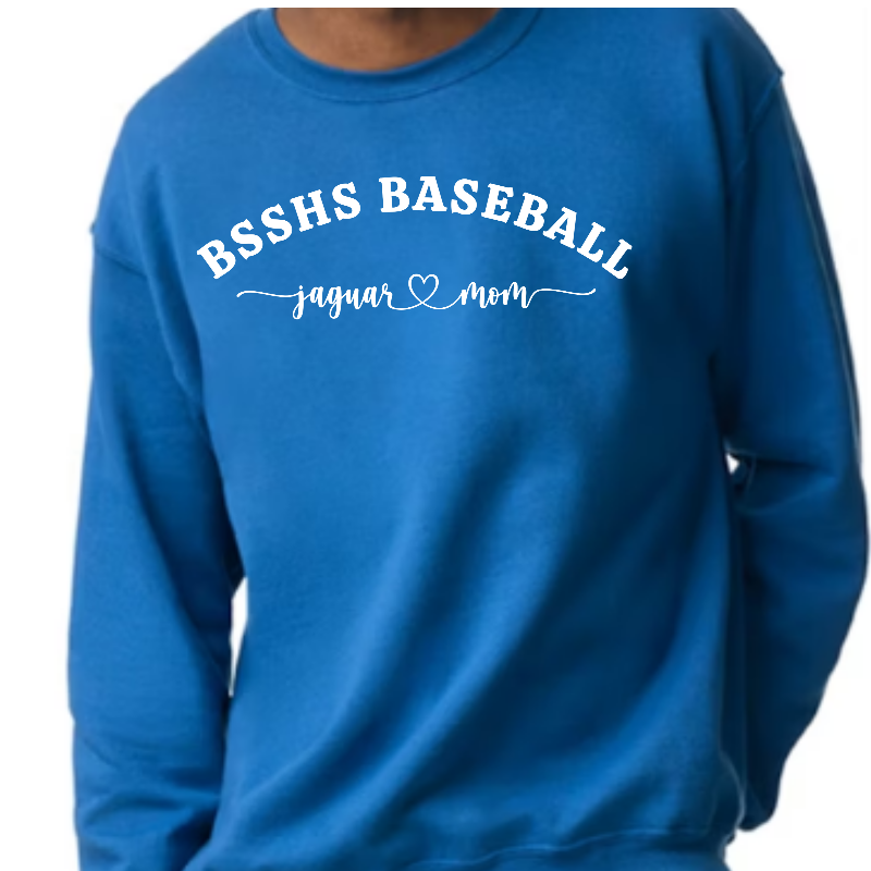 BSSHS Baseball Jaguar Mom Royal Blue Crewneck Sweatshirt Main Image